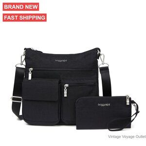 Slim Crossbody Bag with RFID Protection, Adjustable Strap, Water-Resistant